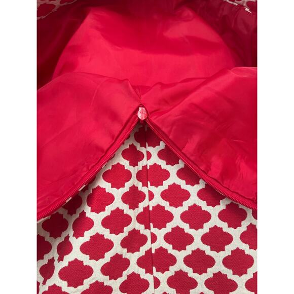 Loft Preppy Chic Red White Geometric Print A-Line Mini Skirt, Lined,  Size 4 - Picture 10 of 15